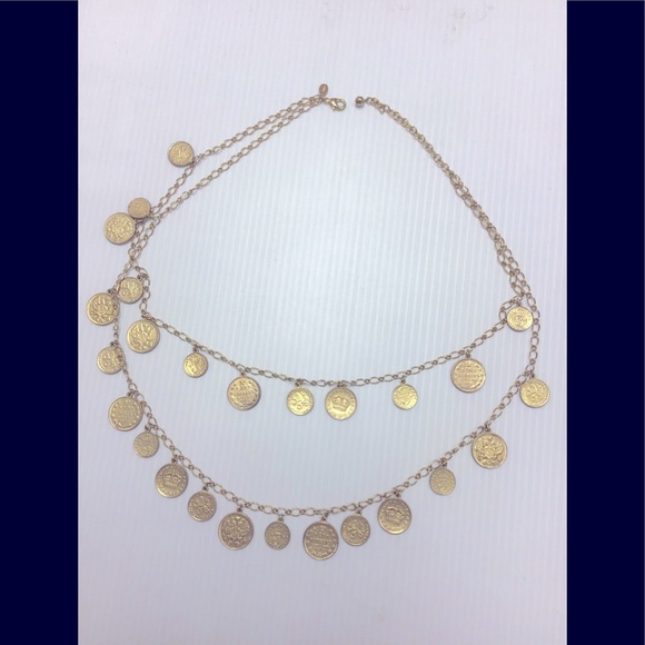 Vintage Joan Rivers double strand Coin necklace. - Picture 1 of 9